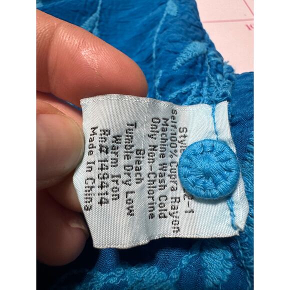 Johnny Was Turquoise Embroidered Daisy Peia Tunic XXS - Picture 7 of 8